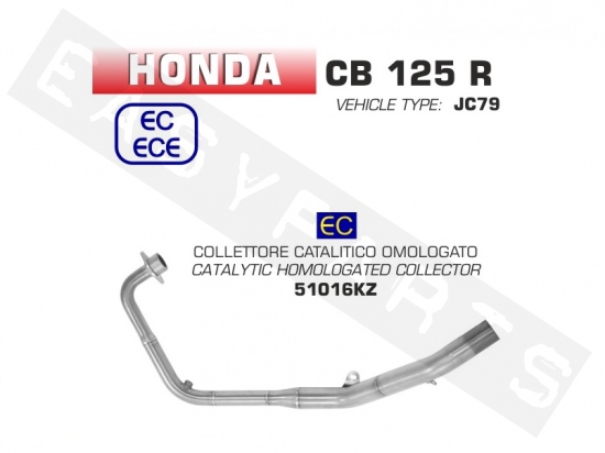 Uitlaatbocht ARROW 'Catalytic' Honda CB 125i R E4 '18-'20