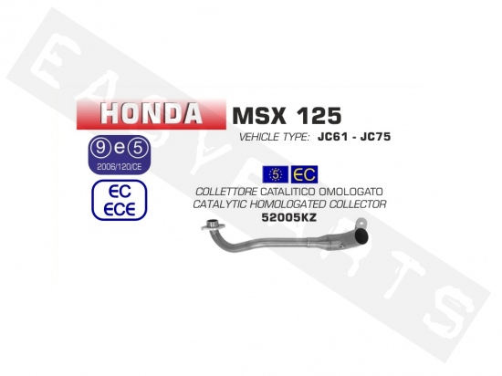 Uitlaatbocht ARROW 'Catalytic' Honda MSX 125i E3 '13'15/ E4 '16-'19