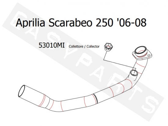Colector ARROW 'Racing Link' Aprilia Scarabeo Light 250i 2006-2008