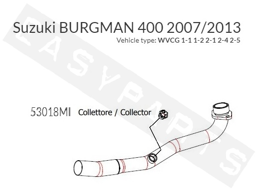 Krümmerrohr ARROW 'Racing Link' Suzuki Burgman 400i 2007-2013