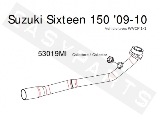 Krümmerrohr ARROW 'Racing Link' Suzuki Sixteen 150i 2009-2014
