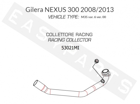 Uitlaatbocht ARROW 'Racing' Gilera Nexus 300i '08-'13