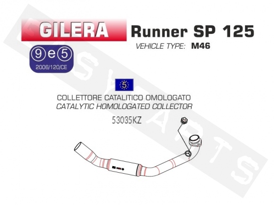 Uitlaatbocht ARROW 'Catalytic converter' Gilera Runner 125-200 '06-'14