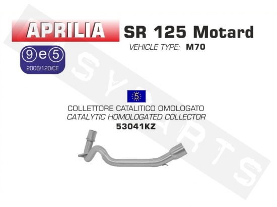 Uitlaatbocht ARROW 'Catalytic' Aprilia SR Motard 125 4T E4 '12-'16