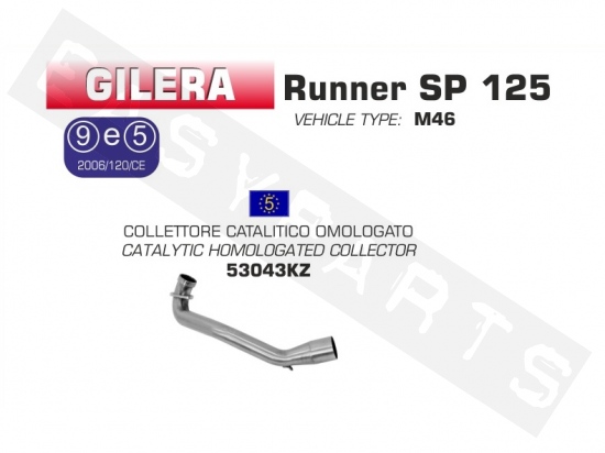 Collecteur catalyser ARROW Gilera Runner 125-200 E4 2006-2014