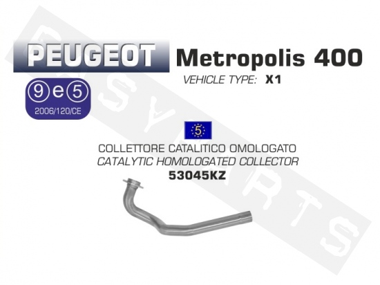 Collecteur catalyser ARROW Peugeot Metropolis 400i E2 2013-2016