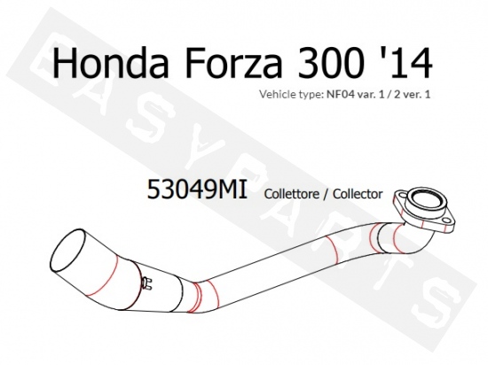 Krümmerrohr ARROW 'Racing Link' Honda Forza 300i 2014-2016