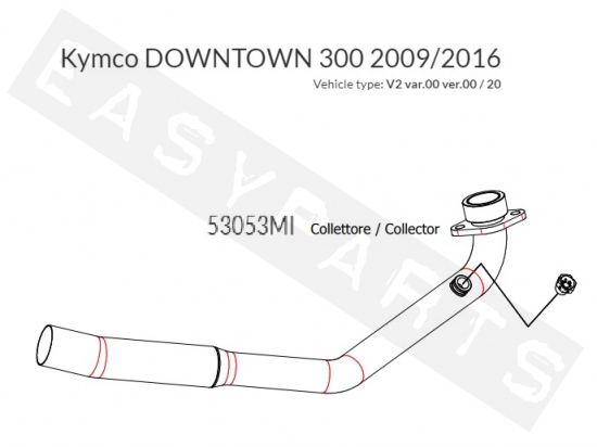 Colector ARROW 'Racing Link' Kymco Downtown 300i 2009-2016