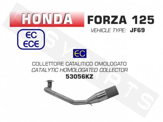 Uitlaatbocht ARROW 'Catalytic' Honda Forza 125i E4 '18-'19