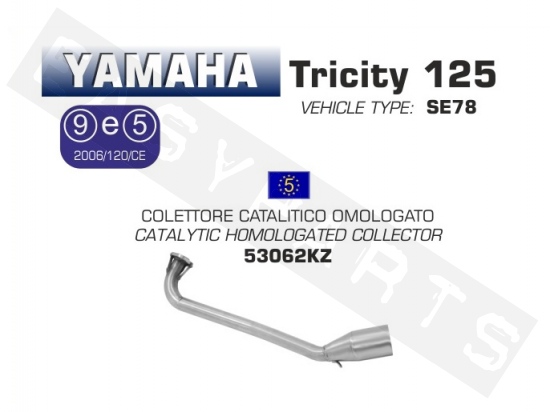 Krümmerrohr ARROW Yamaha Tricity 125i E3 2014-2016