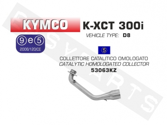 Uitlaatbocht ARROW 'Catalytic' Kymco K-XCT 300i E4 '13-'16