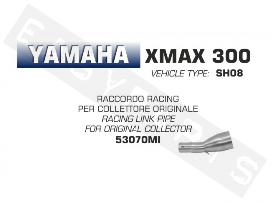 Mid pipe Racing ARROW Yamaha X-Max 300i E4 2017-2020