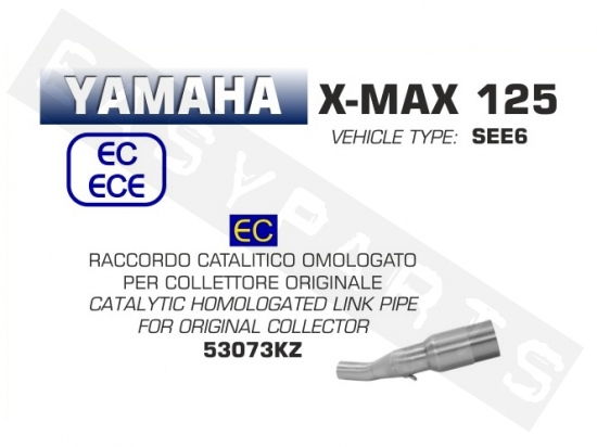 Raccord silencieux catalyser ARROW Yamaha X-Max 125i E4 2018-2020