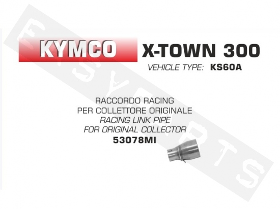 Mid-Pipe ARROW Urban 'Racing' Kymco X-Town 300i 2017-2019