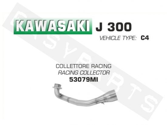 Uitlaatbocht ARROW 'Racing' Kawasaki J300i '17-'19