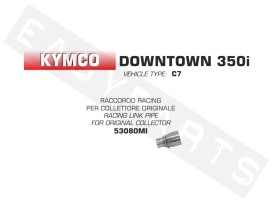 Raccord Racing silencieux ARROW Kymco Downtown 350i E4 2017-2019