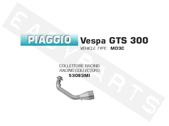 Uitlaatbocht ARROW 'Racing' Vespa GTS 300i HPE E5 '20->
