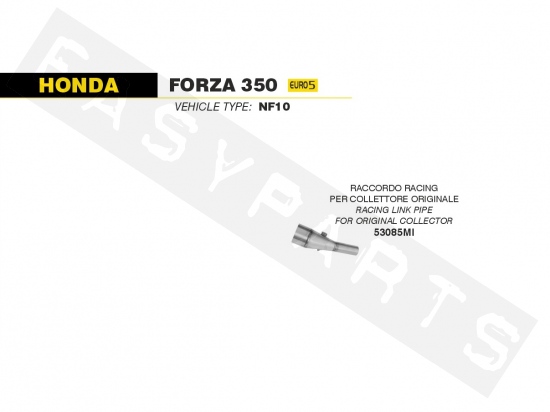 Raccord Racing silencieux ARROW Honda Forza 350i E5 2021-2022