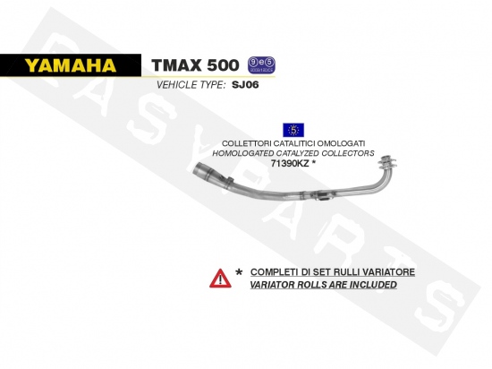 Uitlaatbocht met katalysator ARROW Yamaha T-Max 500i E3 2008-2011