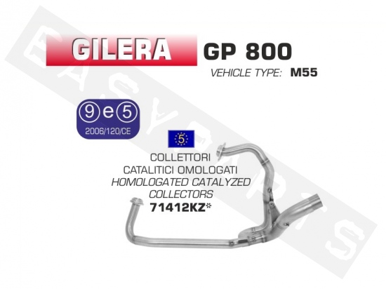 Colector catalítico ARROW Gilera GP800i E3 2008-2013