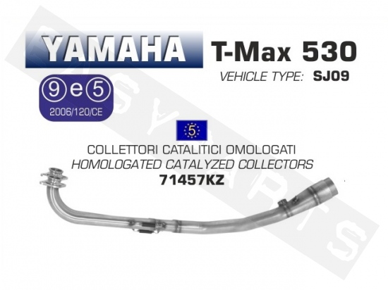 Collector catalytic ARROW Yamaha T-Max 530i E3 2012-2016