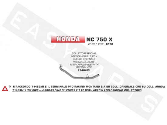 Krümmerrohr ARROW 'Racing Link' Honda Integra/ NC 700-750i