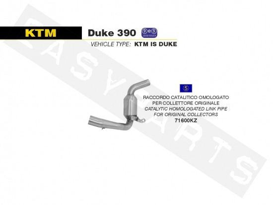 Uitlaatbocht met katalysator ARROW KTM Duke 390i E3 2013-2016