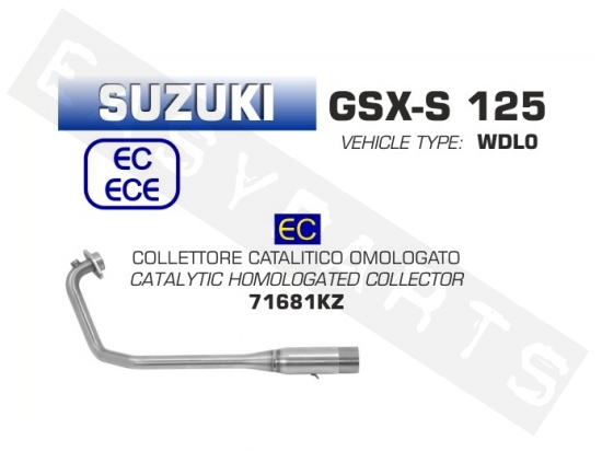 Uitlaatbocht ARROW 'Catalytic' Suzuki GSX-S 125i E4 '17-'20