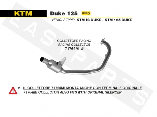 Collector Racing ARROW KTM Duke 125i E5 2021->