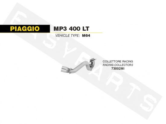 Uitlaatbocht ARROW 'Racing' Piaggio MP3 LT 400i E3 2008-2010