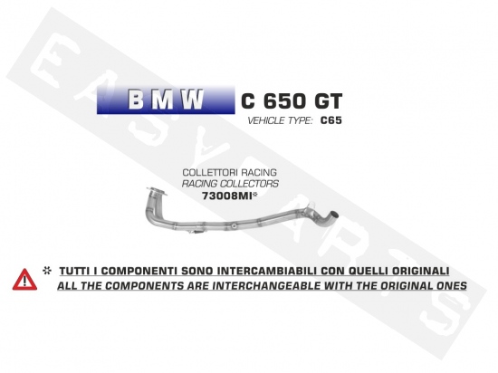 Krümmerrohr ARROW 'Racing Link' BMW C650 GT 2012-2014