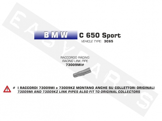 Mid pipe Racing ARROW BMW C650 Sport E4 2016-2020