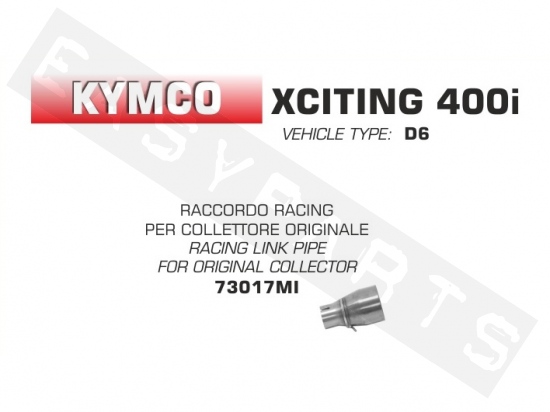 Mid pipe Racing ARROW Kymco X-citing 400i E4 2017-2018