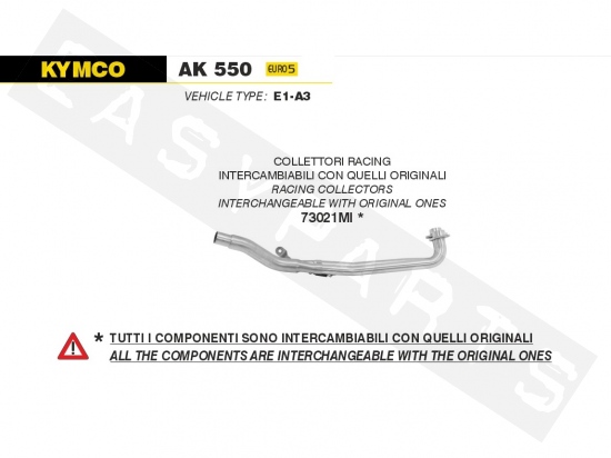 Uitlaatbocht Racing ARROW Kymco AK 550i E5 2021->