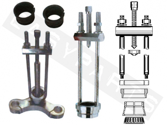 Steering head bearing puller BUZZETTI (3 sizes)