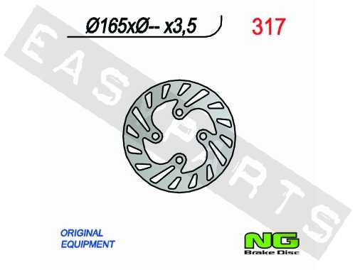 Brake disc NG BRAKES Std. 0317 (REV3 200-250)