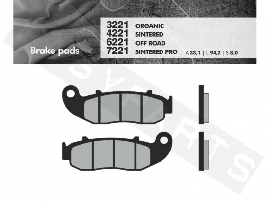 Brake pads NOVASCOOT Sintered FT4221