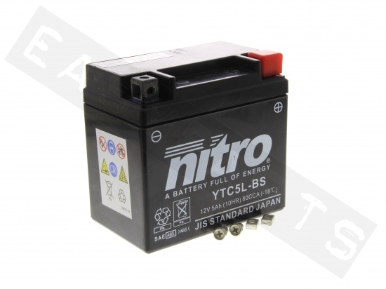 Batterie NITRO NTC5L-BS 12V-5Ah (sans entretien, en gel)
