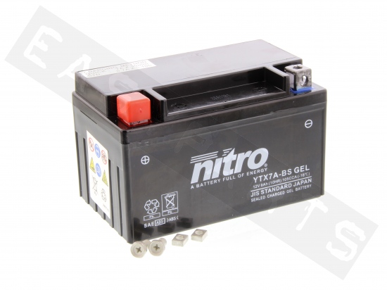 Accu NITRO NTX7A-BS 12V 6Ah (gel/ zuur)
