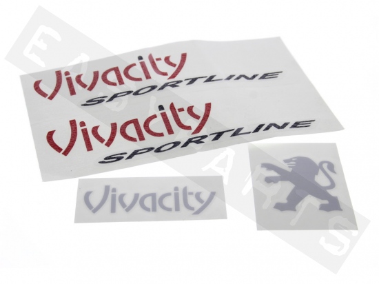 Planche autocollants Vivacity Sportline noir/ rouge
