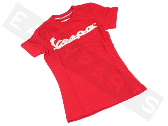 Camiseta mangas cortas VESPA roja mujer con caja de regalo