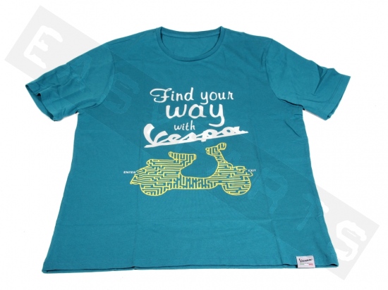T-Shirt VESPA 'Find your Way with Vespa' Türkisgrün Herren
