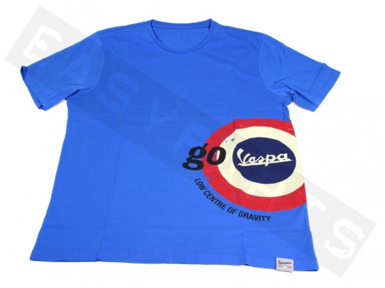 T-Shirt VESPA Blauw 'Go Low Centre Of Gravity' Heren