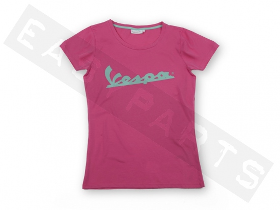 Camiseta VESPA 'Logo verde' rosa mujer