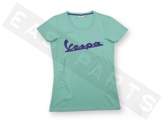 T-shirt VESPA 'Logo violet' vert ciel Femme
