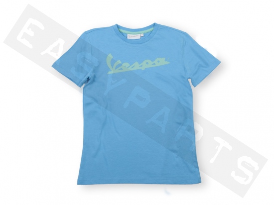 T-shirt VESPA 'Logo vert' bleu ciel Enfant