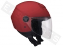 Helmet Demi Jet CGM 107A Florence Mono Red (long visor)