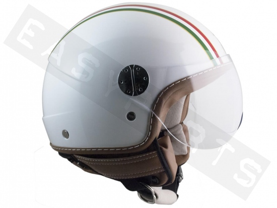 Helm Demi Jet CGM 109I Italia Wit (gevormd vizier)