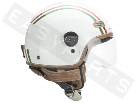 Helmet Demi Jet CGM 109I Globo Italia white/green/red (formed visor)