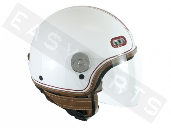 Helmet Demi Jet CGM 109V Globo Vintage helmet white / burgundy (long visor)